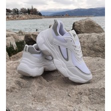 Dunlop 2323 Beyaz Fuspetli Kalın Taban Spor Ayakkabı