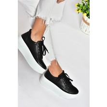 Fox Shoes P274117509 Siyah Yüksek Tabanlı Kadın Spor Ayakkabı Sneakers
