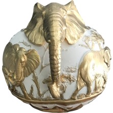 Fil Figürlü Vazo Gold (32X27CM)