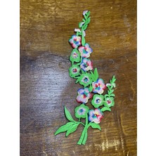 Gönülden Tasarım 29X9 cm Ütü Ile Yapışan Fıstık Yeşili Çiçekli Aplike Dikiş Aksesuarı