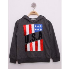 Toontoy Kids Toontoy Erkek Çocuk Pullu U.s.a Bayraklı Nakışlı Sweatshirt