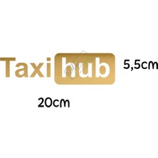 Atölye Çizgi 20 cm Beyaz Taxi Hub Sticker, Motor Araba Sticker, Oto Sticker