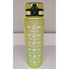 Shop-Set 1000 ml Tritan Motivasyonlu Su Matarası (Neon Sarı - Neon Yeşil)