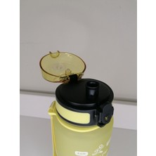 Shop-Set 1000 ml Tritan Motivasyonlu Su Matarası (Neon Sarı - Neon Yeşil)