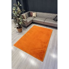 Freya Home Yumuşacık Tavşan Tüyü Tüy Dökmez Salon Halısı Yumuşak Dokulu Çocuk Halısı Peluş Halı Turuncu