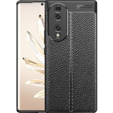 Kny Huawei Honor 70 Kılıf Deri Desenli Lux Niss Silikon