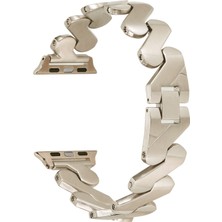 Kny Apple Watch 42 mm Için Burgu Desenli Metal Krd-80 Kordon-Kayış