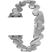 Kny Apple Watch 42 mm Için Burgu Desenli Metal Krd-80 Kordon-Kayış