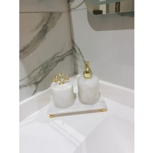 Med-Marble-Art 3 Lü Mermer Banyo Seti