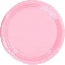 Depposite Tabak Plastik 22 cm - 25'li Pembe