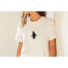 Kadın Beyaz Penguen / Penguın Symbol Basıc T-Shırt