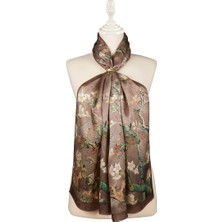 Bursa İpek Vizon Badem Çiçeği Ipek Fular