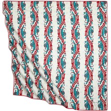 Bursa İpek Kırmızı Füme Türk Motifli Sarmaşık Desen Ipeksi Eşarp