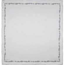 Bursa İpek Gri Kenarı Sulu Dalga Ipek Eşarp