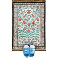 Bursa İpek Siyah Kadife Çocuk Seccadesi