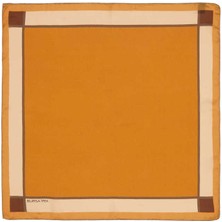 Bursa İpek Hardal Geniş Bordürlü Düz Ipek Mendil