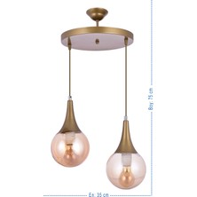 Özpolat Aydınlatma Pera 2 Li Lüx Balcamlı Sarkıt Avize (kahverengi)