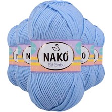 Nako 5 Adet Elite Baby El Örgü Ipi Tüylenmeyen Bebek Yünü Mavi 10305