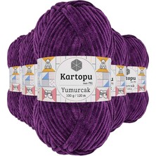 Kartopu 5 Adet Yumurcak Kadife El Örgü Ipi Açık Mor K719