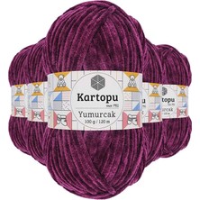 Kartopu 5 Adet Yumurcak Kadife El Örgü İpi Mürdüm K726