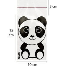 Omilife Panda Desenli Poşet 15X10 50 Adet  Panda Baskılı Şeffaf Poşet