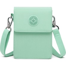 Smart Bags Küçük Telefonluk Kadın Çantası Krinkıl Kumaş 3173 A.Yeşil