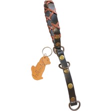 Balkonda Köpek boyun tasması hakiki deri sıkıştırmalı model kalınlık:4mm genişlik:1,5cm boyun ölçüsü:L.36-45cm dog collar T1-12L