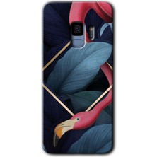 MRC İletişim Samsung Galaxy S9 Kılıf Hd Desen Baskılı Arka Kapak - Flamingo Yaprak