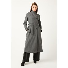 Esswaap Degaje Yaka Verev Kapamalı Kaban  Antrasit