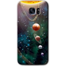 MRC İletişim Samsung Galaxy S7 Edge Kılıf Hd Desen Baskılı Arka Kapak - Cosmos