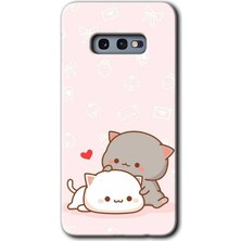 MRC İletişim Samsung Galaxy S10E Kılıf Hd Desen Baskılı Arka Kapak - Kedi Aşkı