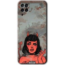 MRC İletişim Samsung Galaxy A12 Kılıf Hd Desen Baskılı Arka Kapak - Devil Girl