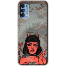 MRC İletişim Oppo Reno 4 Kılıf Hd Desen Baskılı Arka Kapak - Devil Girl