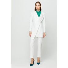 Esswaap Kruvaze Tek Düğmeli Takım  Ekru