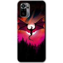 MRC İletişim Xiaomi Redmi Note 10 Kılıf Hd Desen Baskılı Arka Kapak - Dragon Night