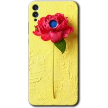 MRC İletişim Honor 8x Kılıf Hd Desen Baskılı Arka Kapak - Kırmızı Gül