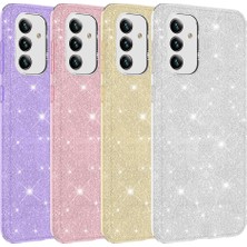 Case 4U Samsung Galaxy A13 5g Kılıf Çift Katmanlı Simli Shining Silikon Arka Kapak Altın