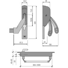 Assa Abloy Eurosmart  Gömme Kilit ile Çalışan En 1125, F Panik Bar