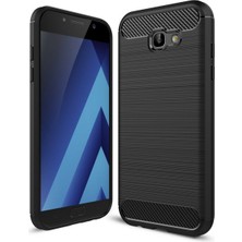 Microcase Samsung Galaxy A7 2017 Brushed Carbon Fiber Silikon Kılıf - Siyah AL3332