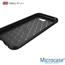 Microcase Samsung Galaxy A7 2017 Brushed Carbon Fiber Silikon Kılıf - Siyah AL3332