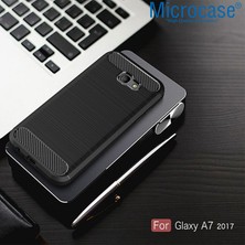 Microcase Samsung Galaxy A7 2017 Brushed Carbon Fiber Silikon Kılıf - Siyah AL3332