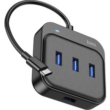 Hoco HB31 4in1 Type-C To 4x Usb3.0 Hub Çevirici Dönüştürücü Adaptör 0.2m