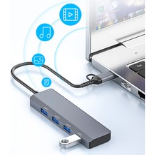 Ally ADS-305D 4in1 Usb-Type-C To 4x Usb3.0 Hub Çoğaltıcı Çevirici Dönüştürücü Adaptör