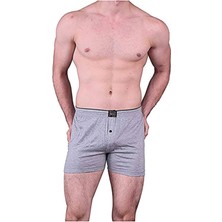 Anıt 5 Adet,  Erkek Büyük Beden Düğmeli Pamuk Penye Boxer  %100 Pamuk(Penye) Gri