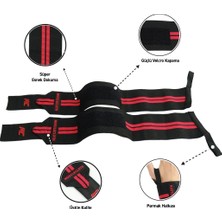 Musclecloth Pro Wrist Wraps Siyah Kırmızı 2'li Paket