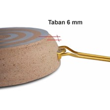 Altın Renk Kulplu Cam Kapaklı Granit Tava 26 cm