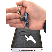 Anahtarlık Sepeti Düdük Anahtarlık Maket Kovan 762 Mayonlu - Metalik Mavi Ahşap Kutulu