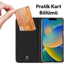 Polham Standlı Kartlıklı iPhone 14 Plus 6.7 Kapaklı Kılıf, Premium Pu Deri, Kamera Korumalı Kılıf