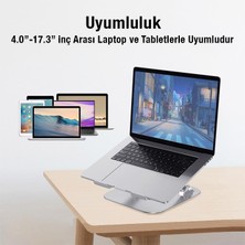 Polham Isı Çıkışlı Açı ve Yükseklik Ayarlı Masaüstü Tablet, Notebook Standı, 4-17.3 Inch Arası Stand