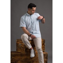 Advante Kısa Kol Cepli Rahat Kesim Yaka Düğmeli Ince Yazlık Erkek Gömlek10